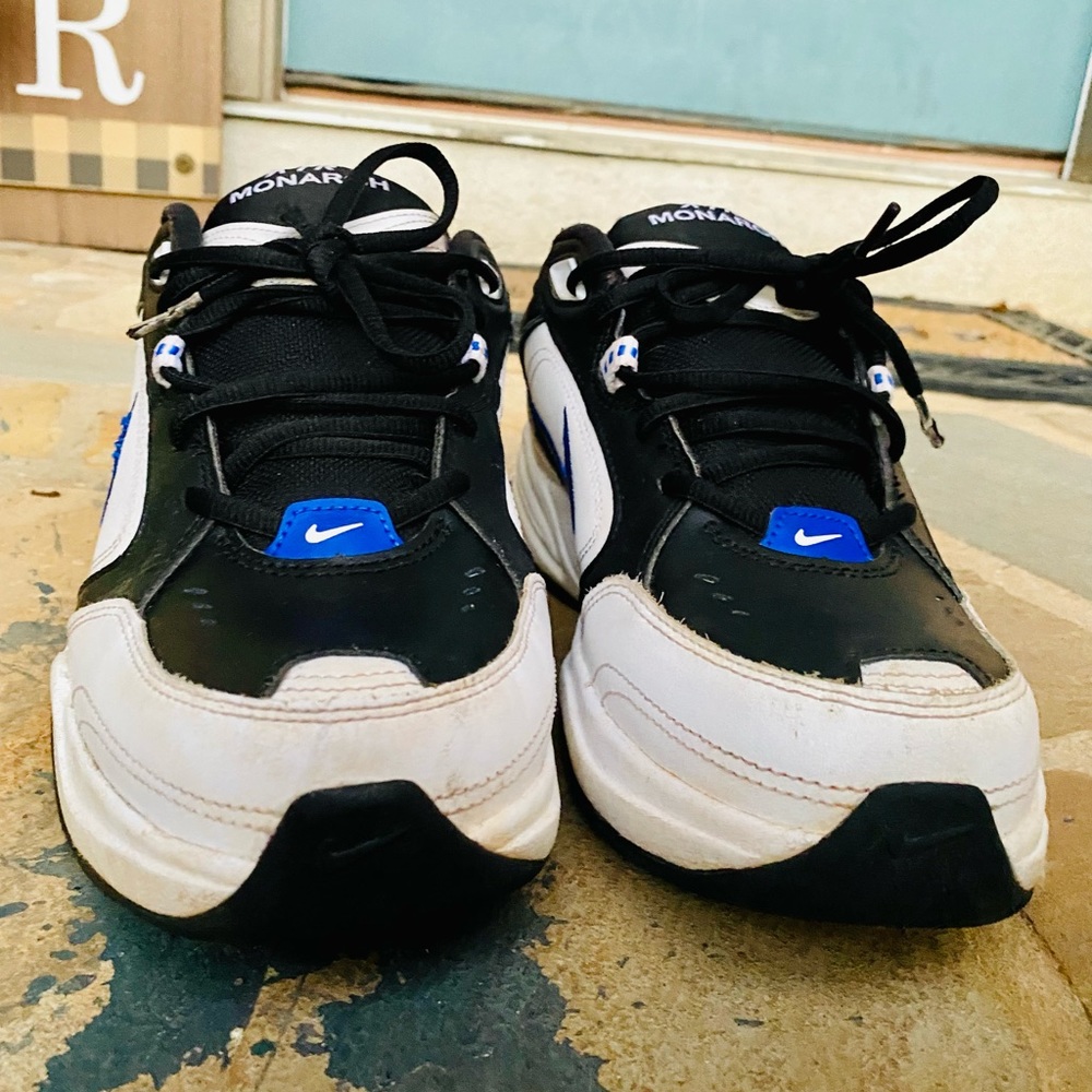Nike Air Monarch Blue/White/Black | Size 9.5 W